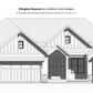 Black and white rendering of the front of a custom design house.