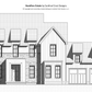 Black and white rendering of the front of a modern cottage and European style custom house.