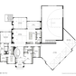 Drawing of the main floor of a custom home in a blueprint with bedrooms, kitchen, office, and prep pantry.