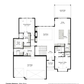 A black and white rendering of the main floor of a home.