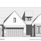 A drawing of a blueprint showing the front elevation of a french country house.