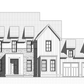 Rendering of the front elevation of a custom home in the craftsman style.