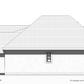 Drawing of the side of a custom home with one window.
