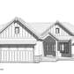 3D view in black and white of the front view of a custom home.