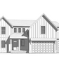 3D view of the front of a home in the Craftsman and Farmhouse style of architecture.